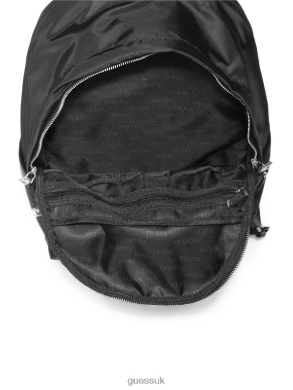 GUESS Women Certosa Compact Backpack Black Floral Print Bags V28V63203