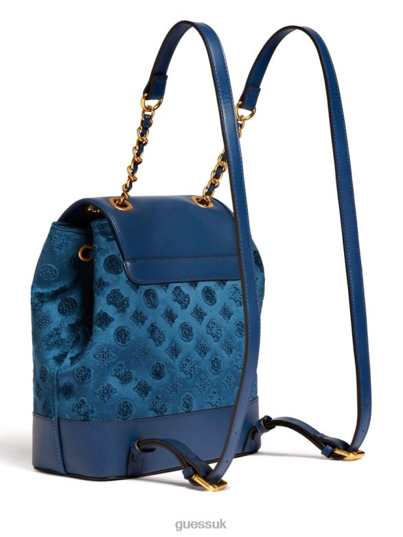 GUESS Women Kimi Velvet Backpack Navy Bags V28V63220