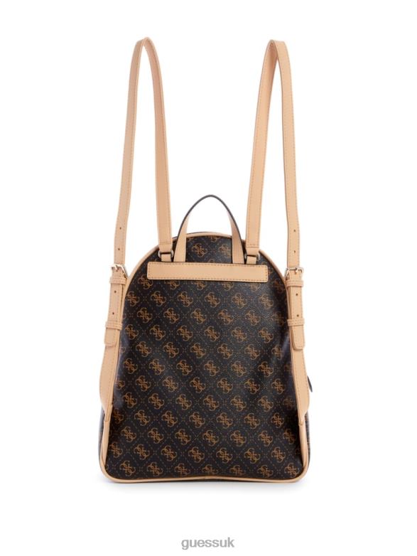 GUESS Women Manhattan Logo Large Backpack Brown Bags V28V63211