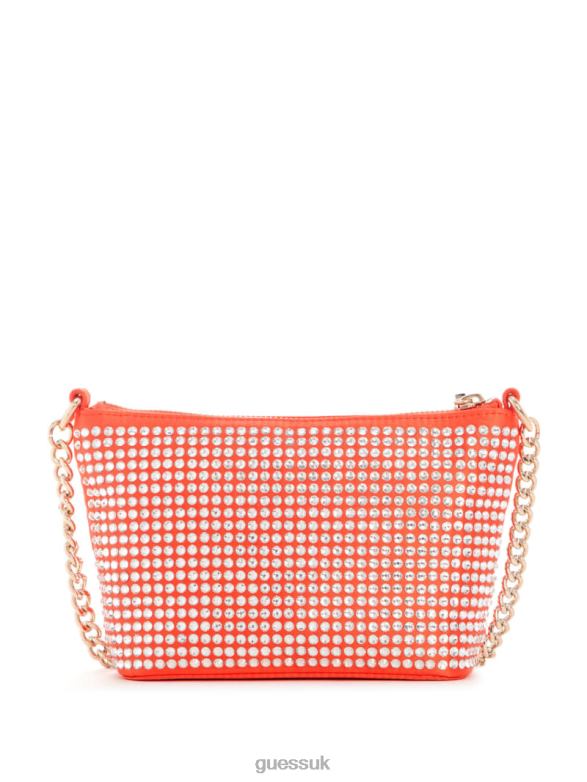 GUESS Women Gilded Glamour Mini Top-Zip Bucket Bag Orange Bags V28V63003