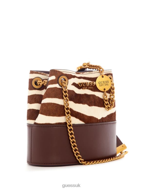 GUESS Women Iseline Bucket Bag Zebra Bags V28V62799