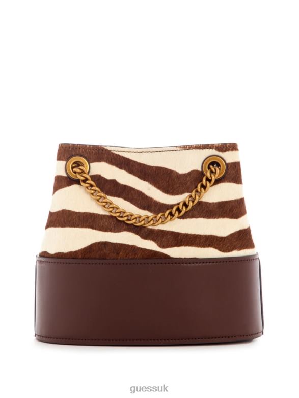 GUESS Women Iseline Bucket Bag Zebra Bags V28V62799