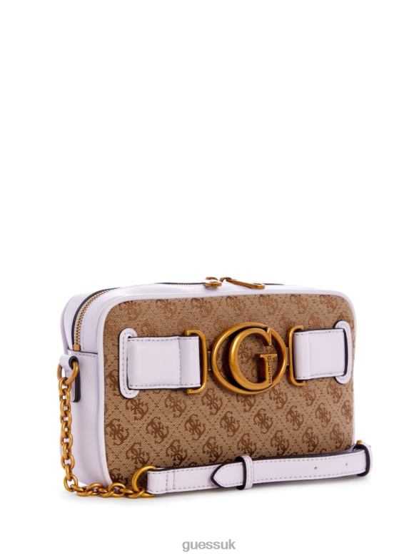 GUESS Women Aviana Camera Bag Latte/Lilac Bags V28V62967