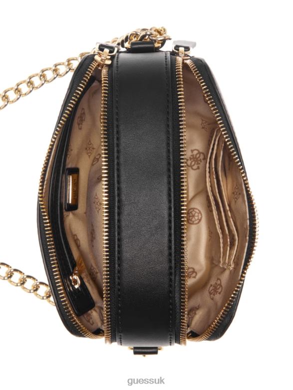 GUESS Women Graffiti Art Camera Bag Black Floral Print Bags V28V62925