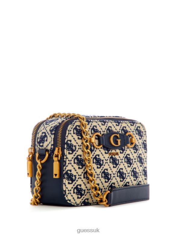 GUESS Women Izzy Jacquard Logo Camera Bag Navy Logo Bags V28V62963
