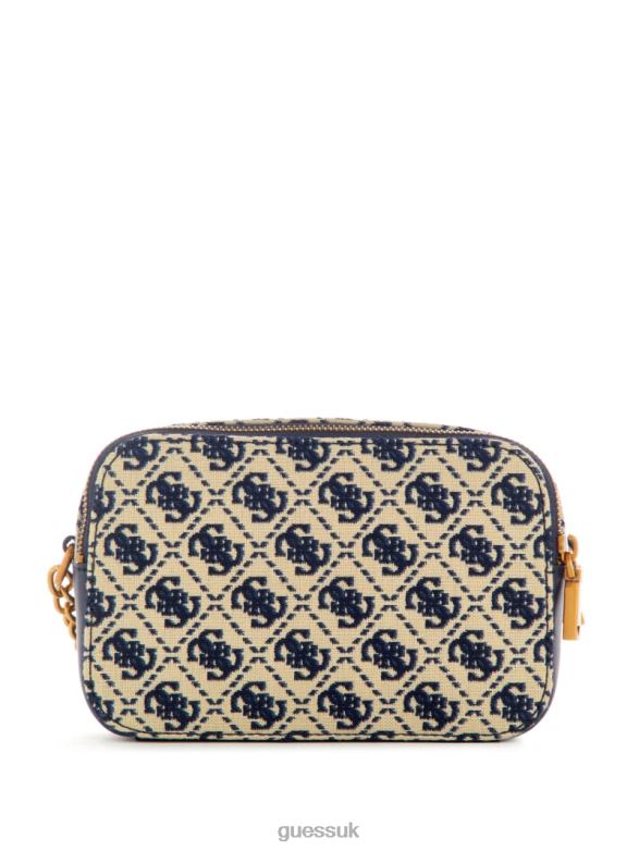 GUESS Women Izzy Jacquard Logo Camera Bag Navy Logo Bags V28V62963