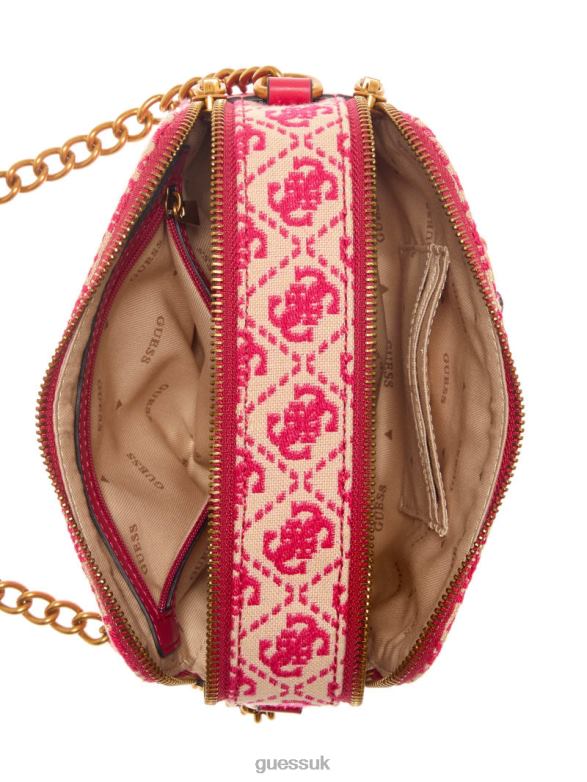 GUESS Women Izzy Jacquard Logo Camera Bag Vert/Malibu Lime Bags V28V62752