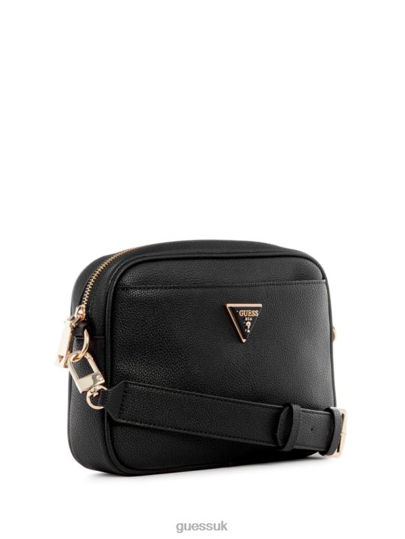 GUESS Women Meridian Camera Bag Black Floral Print Bags V28V62758