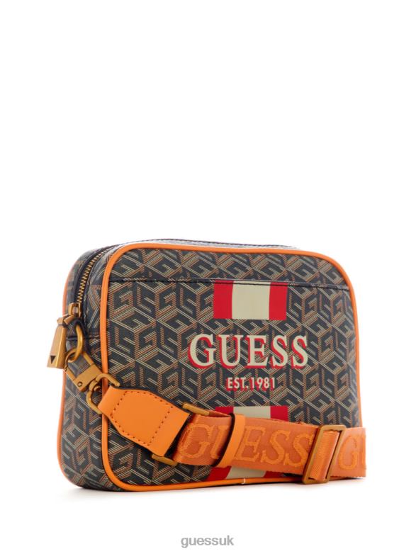 GUESS Women Vikky Camera Bag Black Gold Bags V28V62914