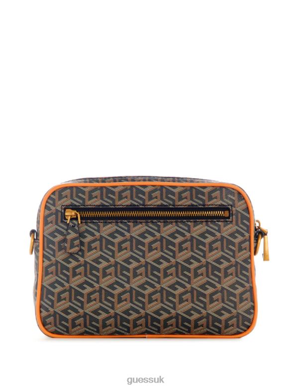 GUESS Women Vikky Camera Bag Black Gold Bags V28V62914