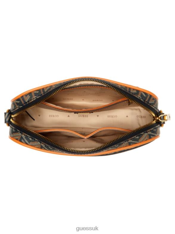 GUESS Women Vikky Camera Bag Black Gold Bags V28V62914