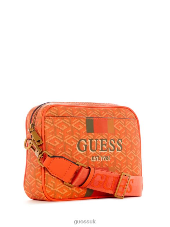 GUESS Women Vikky Camera Bag Orange Logo Bags V28V62949