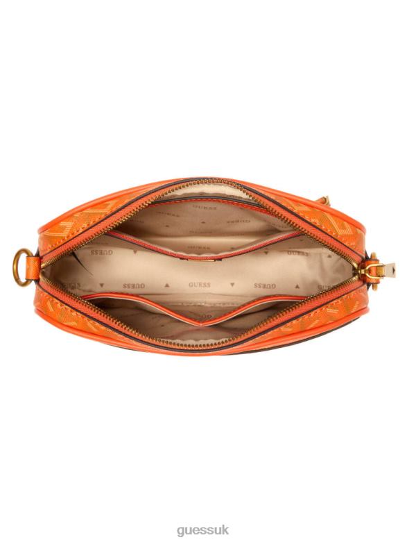 GUESS Women Vikky Camera Bag Orange Logo Bags V28V62949