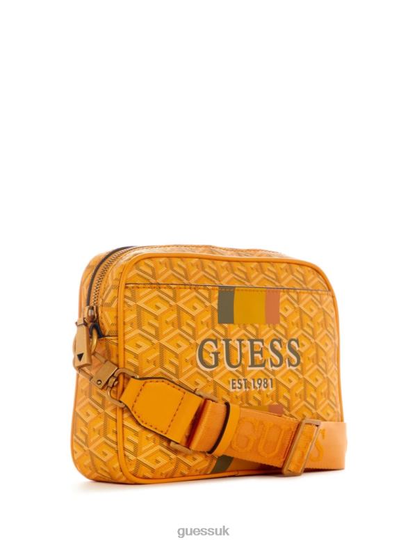 GUESS Women Vikky Camera Bag Yellow Logo Bags V28V62897