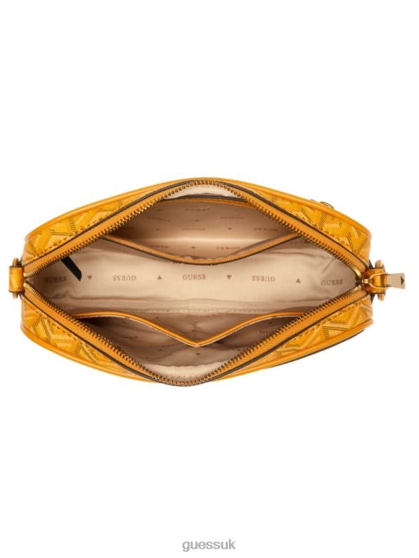 GUESS Women Vikky Camera Bag Yellow Logo Bags V28V62897