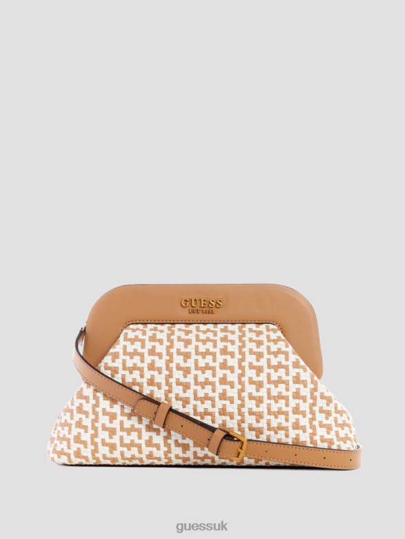 GUESS Women Abey Woven Frame Clutch Gris/Cloud Grey Wash Bags V28V63318