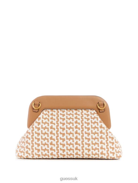 GUESS Women Abey Woven Frame Clutch Gris/Cloud Grey Wash Bags V28V63318