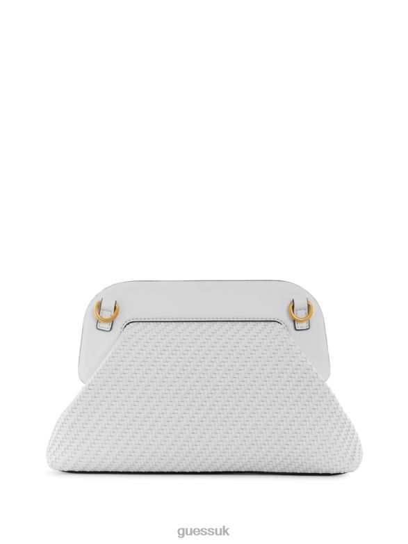 GUESS Women Abey Woven Frame Clutch White Multi Bags V28V62955