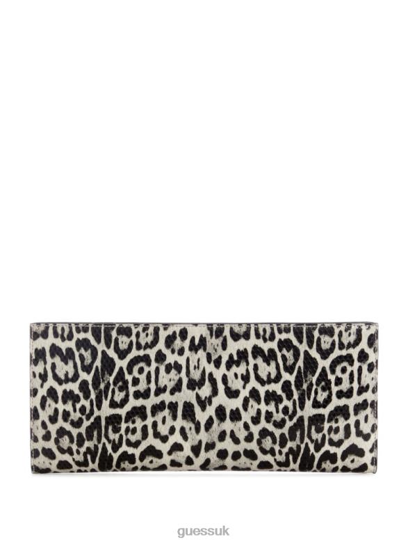 GUESS Women Centre Stage Leopard Clutch Black W/Punch Bags V28V62962