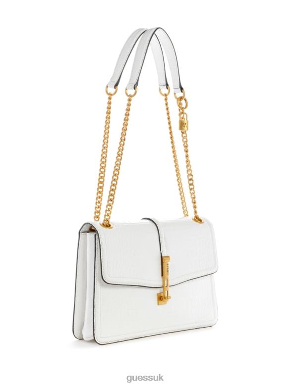 GUESS Women James Croc Convertible Bag White Multi Bags V28V62844