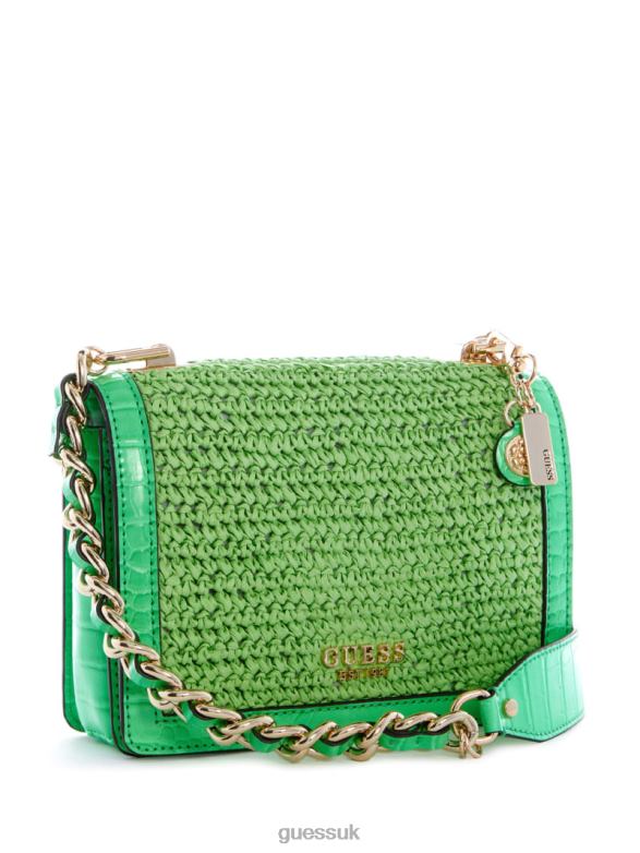 GUESS Women Abey Straw Crossbody Grey-Yarn Dye Bags V28V62982