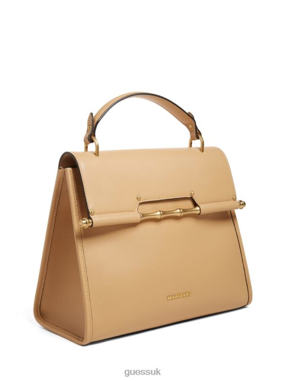 GUESS Women Alia Medium Leather Crossbody Champagne Bags V28V62771