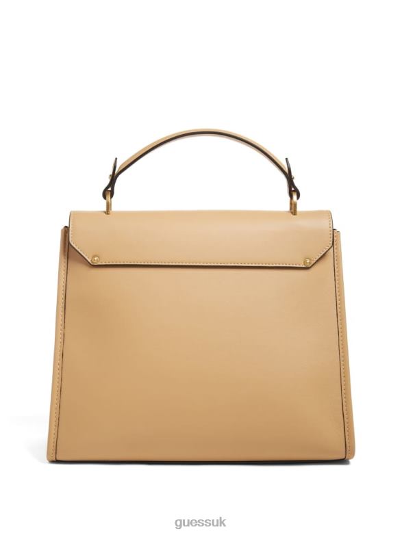 GUESS Women Alia Medium Leather Crossbody Champagne Bags V28V62771