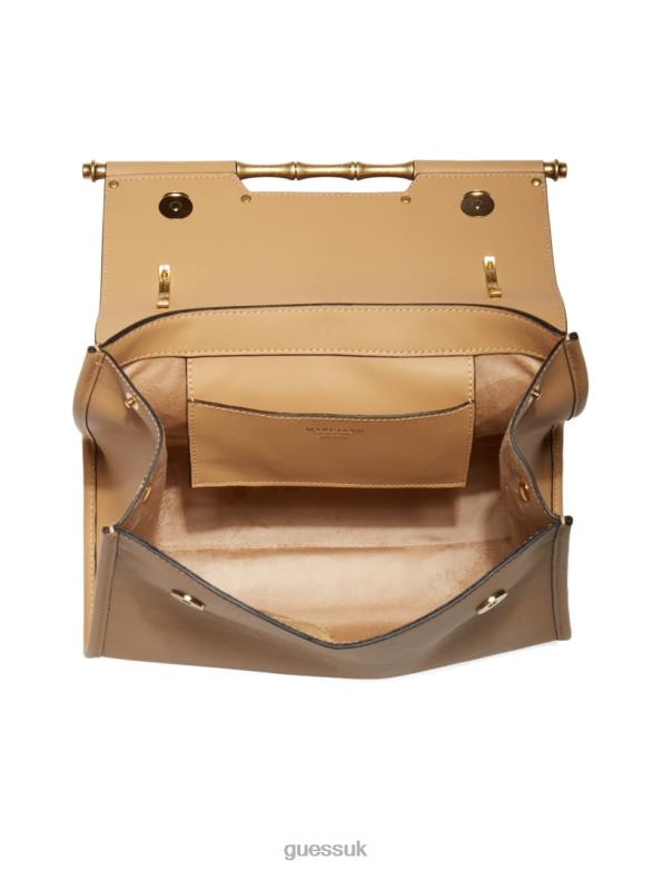 GUESS Women Alia Medium Leather Crossbody Champagne Bags V28V62771