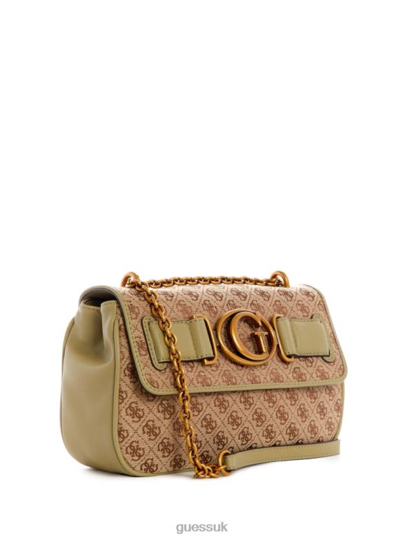 GUESS Women Aviana Convertible Crossbody Latte/Celadon Bags V28V62957