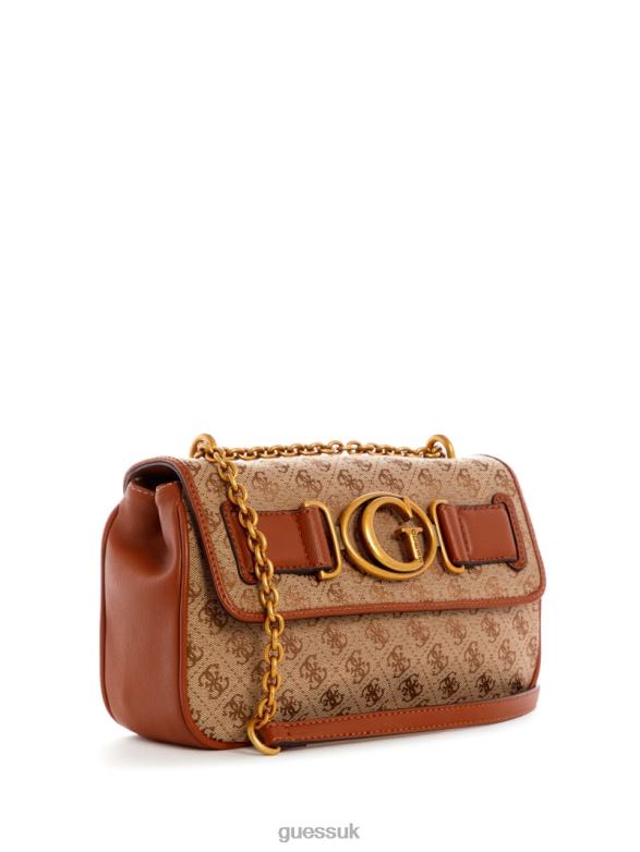 GUESS Women Aviana Convertible Crossbody Latte/Cognac Bags V28V62981