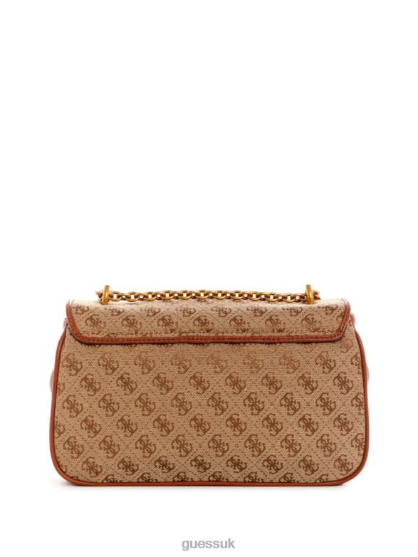 GUESS Women Aviana Convertible Crossbody Latte/Cognac Bags V28V62981