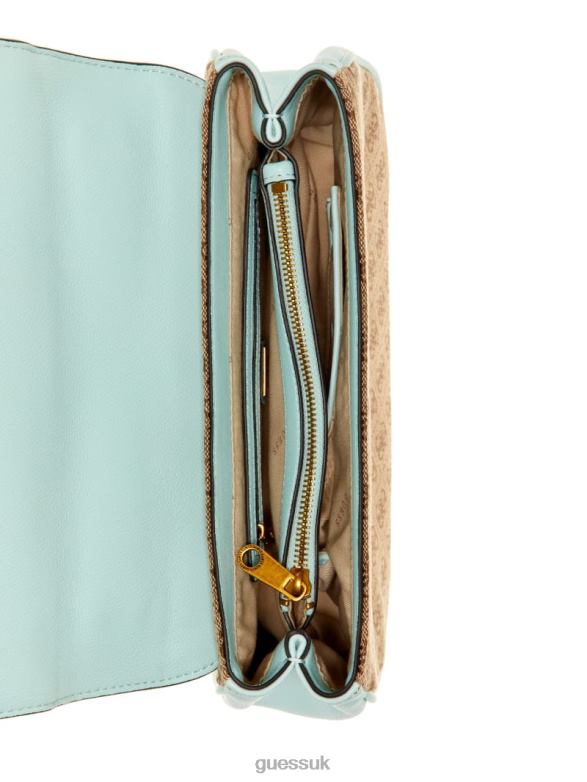 GUESS Women Aviana Convertible Crossbody Latte/Surf Bags V28V63255