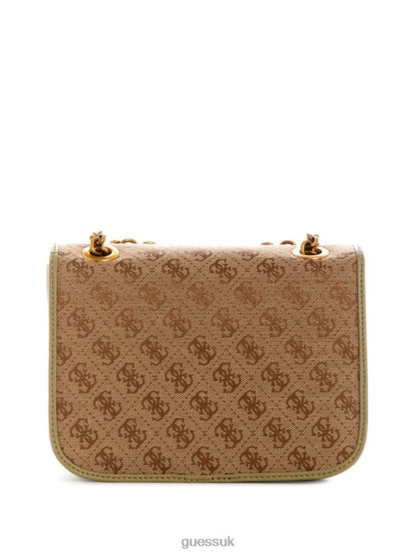GUESS Women Aviana Small Convertible Crossbody Latte/Celadon Bags V28V62933
