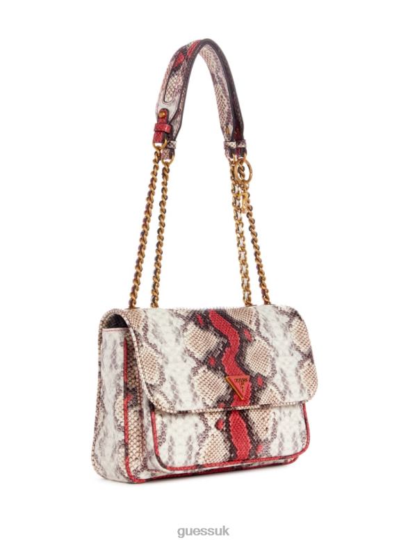 GUESS Women Becci Python Convertible Crossbody Watermelon Multi Bags V28V62753