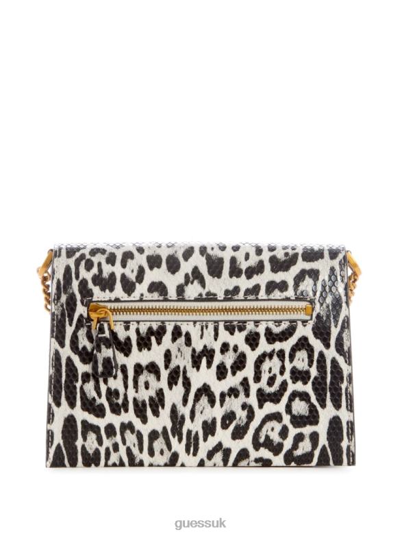 GUESS Women Centre Stage Leopard Crossbody Black W/Punch Bags V28V63325