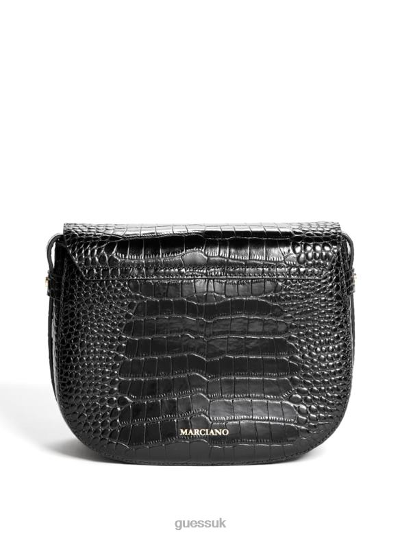 GUESS Women Crocodile Saddle Bag Black Bags V28V63324