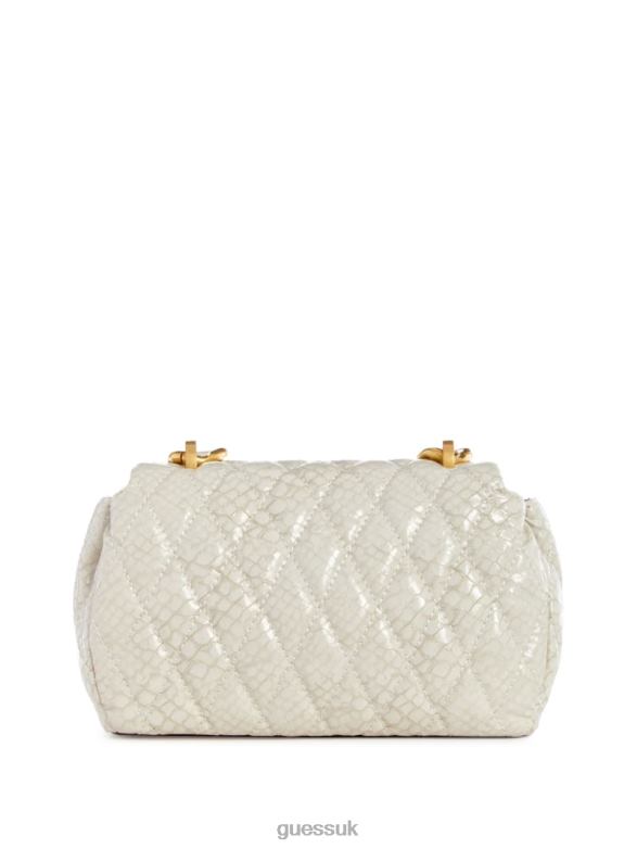 GUESS Women Dema Quilted Mini Crossbody Bag White Bags V28V62805