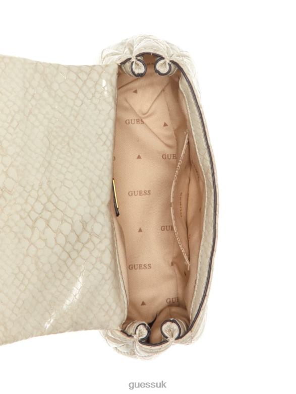 GUESS Women Dema Quilted Mini Crossbody Bag White Bags V28V62805