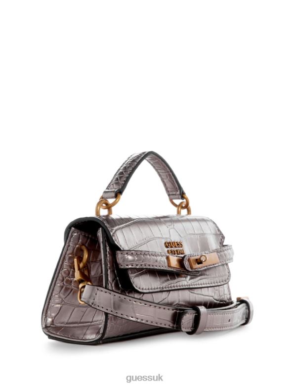 GUESS Women Enisa Micro Mini Crossbody Pewter Bags V28V62888