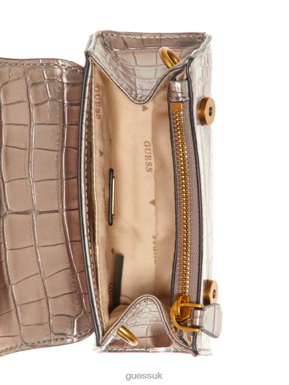 GUESS Women Enisa Micro Mini Crossbody Pewter Bags V28V62888