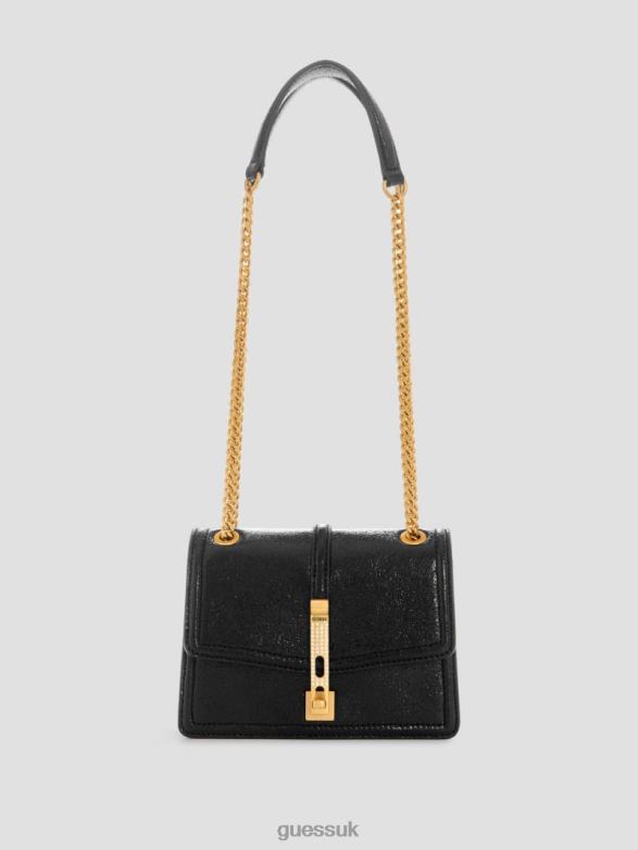 GUESS Women Gilded Glamour Mini Convertible Crossbody Black Floral Print Bags V28V62920