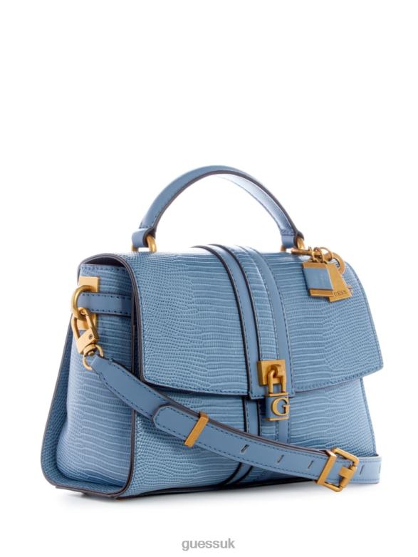 GUESS Women Ginevra Textured Top Handle Crossbody Slate Bags V28V62863
