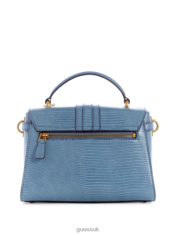 GUESS Women Ginevra Textured Top Handle Crossbody Slate Bags V28V62863