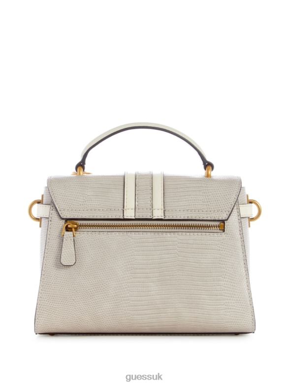 GUESS Women Ginevra Textured Top Handle Crossbody Taupe Bags V28V62834