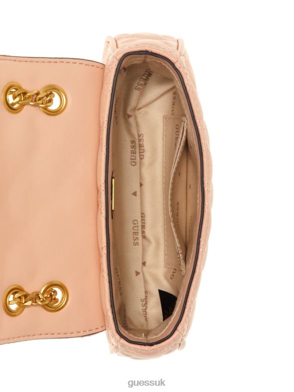 GUESS Women Giully Mini Convertible Crossbody Apricot Cream Bags V28V62853