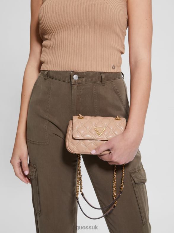 GUESS Women Giully Mini Convertible Crossbody Beige Overflow Bags V28V62927