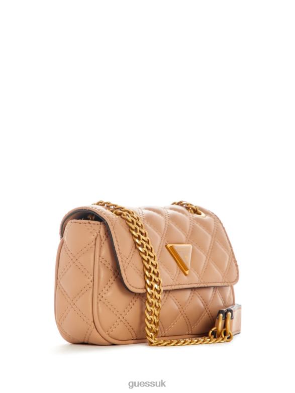GUESS Women Giully Mini Convertible Crossbody Beige Overflow Bags V28V62927