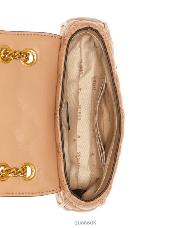 GUESS Women Giully Mini Convertible Crossbody Beige Overflow Bags V28V62927