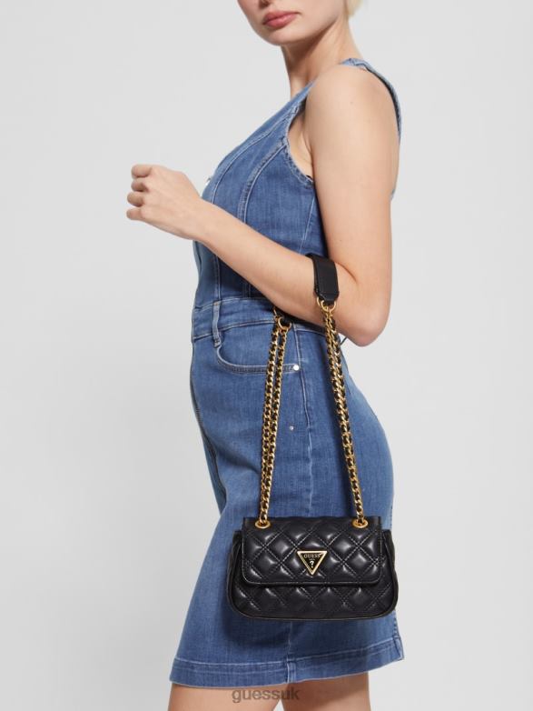 GUESS Women Giully Mini Convertible Crossbody Black Floral Print Bags V28V62865