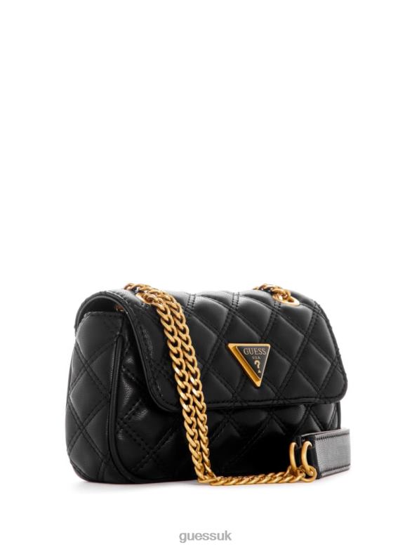 GUESS Women Giully Mini Convertible Crossbody Black Floral Print Bags V28V62865